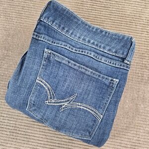 Wrangler Womens 17x32 Blue Mid Wash Stretch Bootcut Denim Jeans 09MWZDO